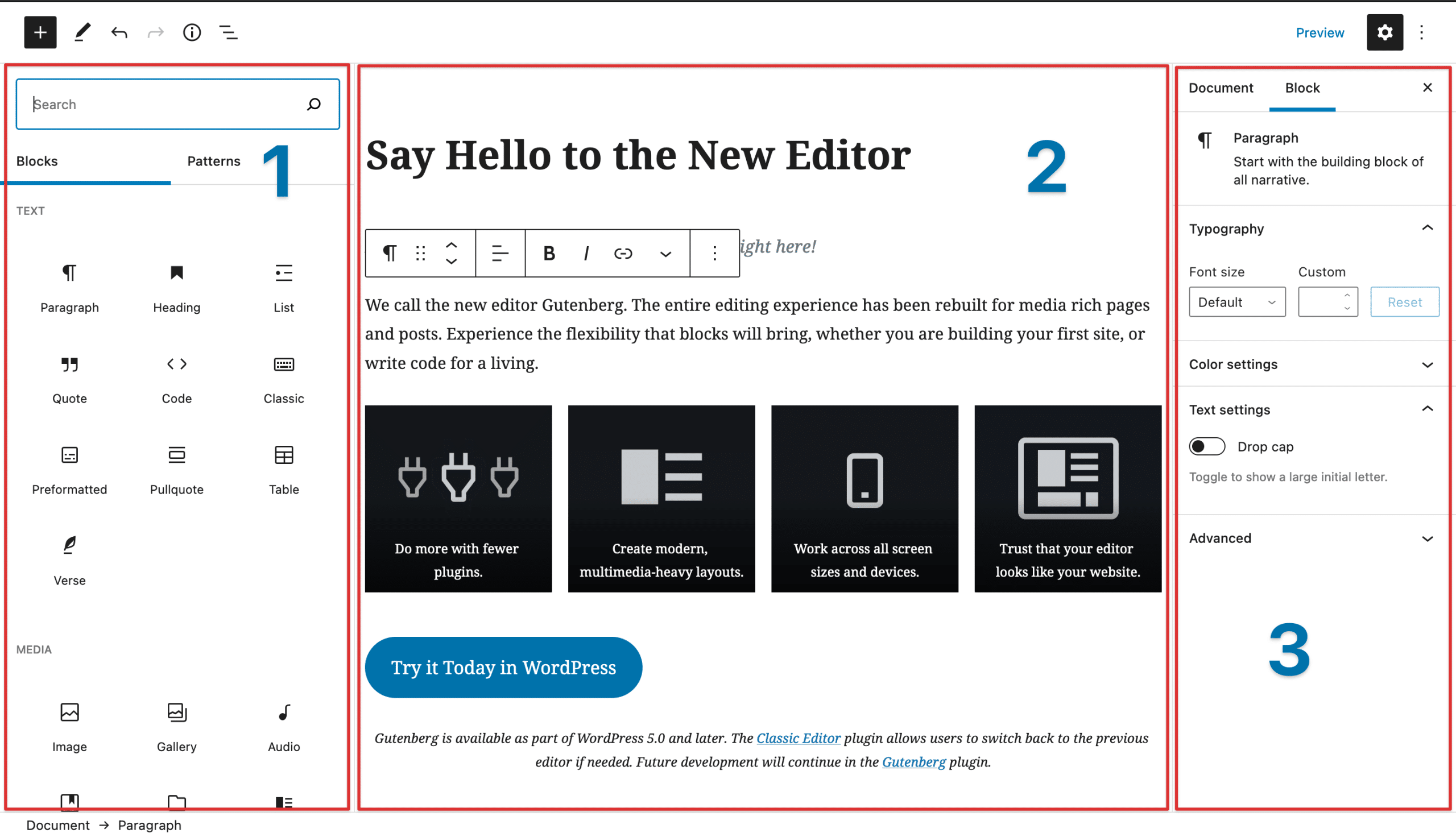 jobba med block wordpress