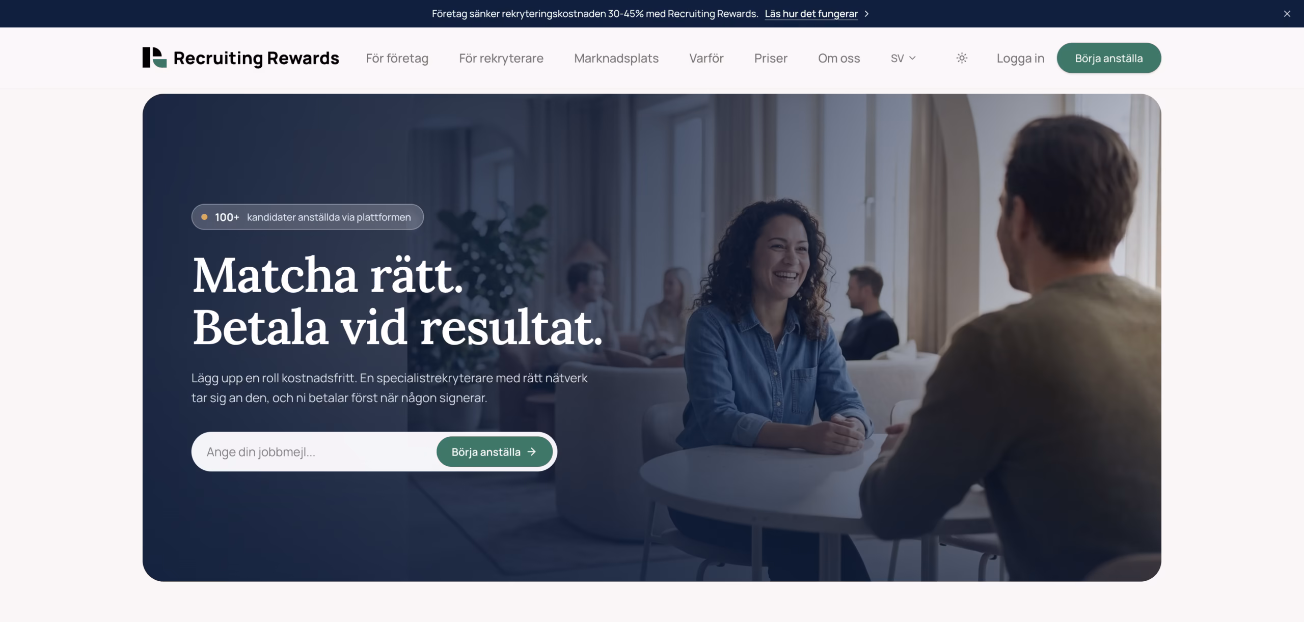 Exempel på webbplats levererad av Sitea