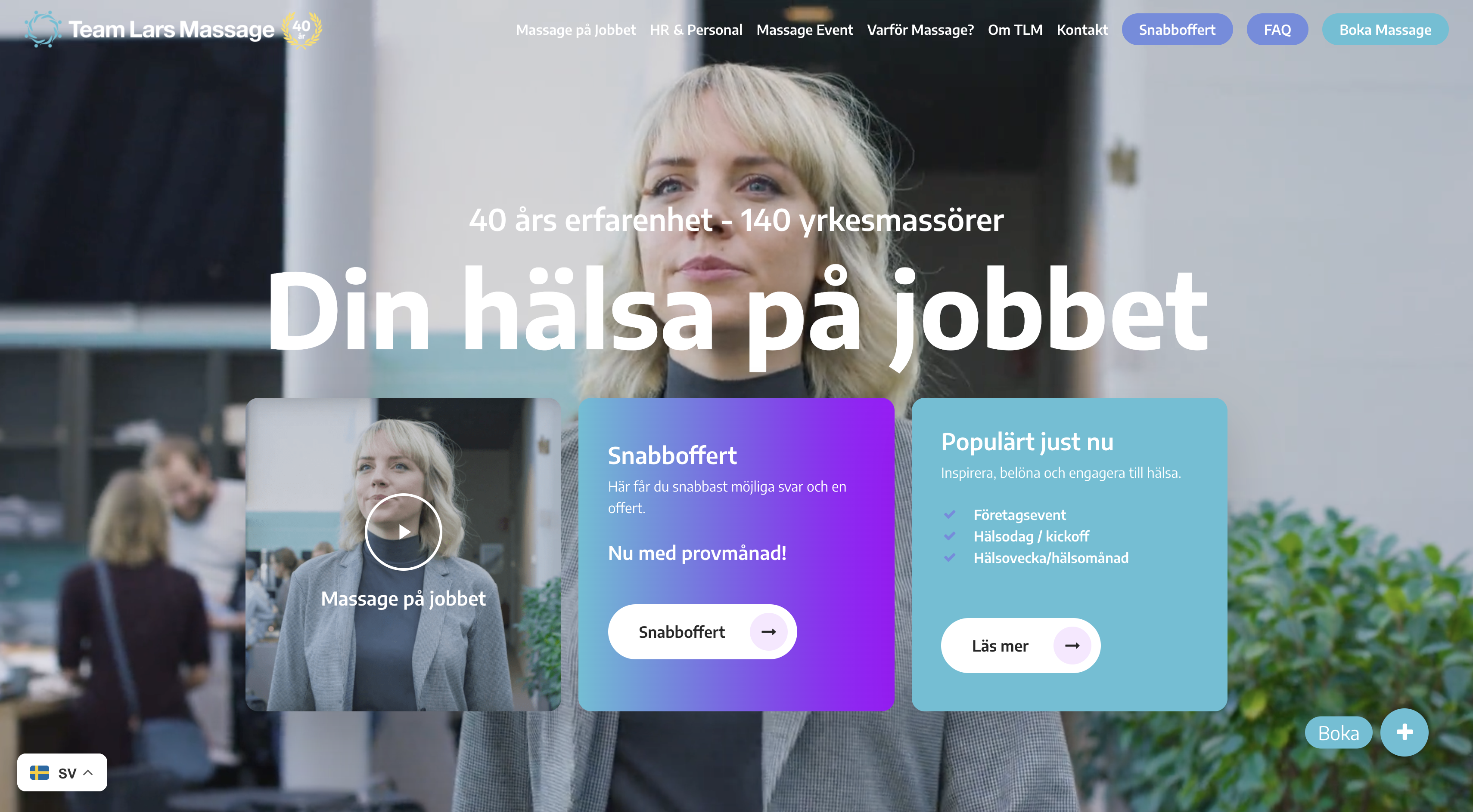 Exempel på webbplats levererad av Sitea